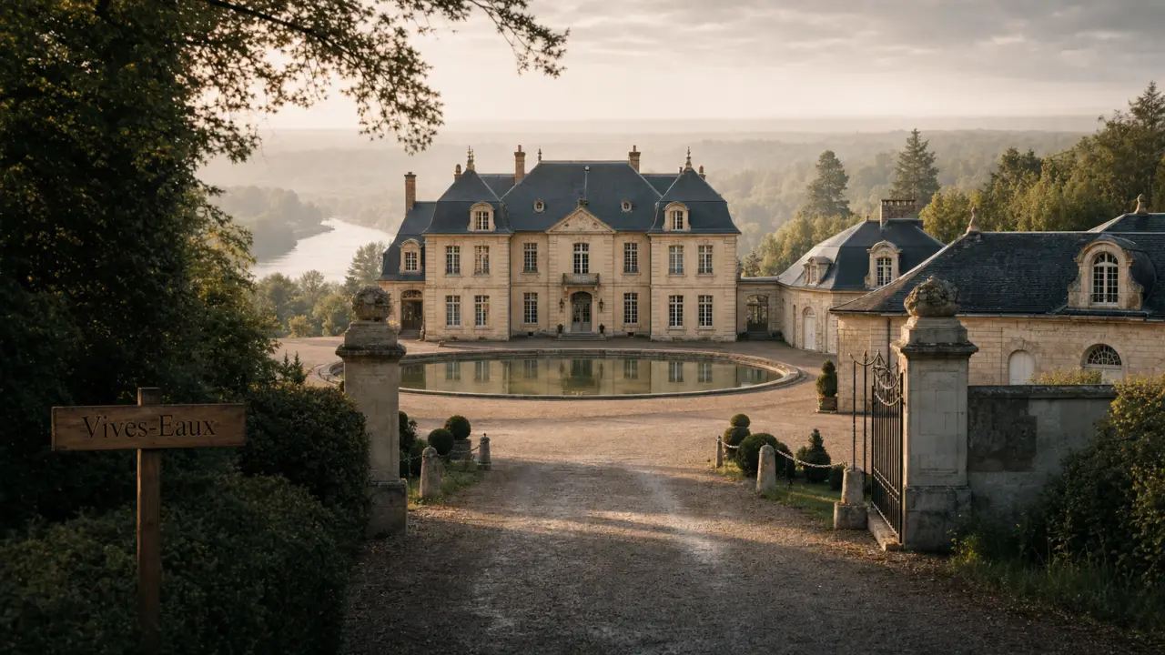 Chateau dammarie les lys : Château des Vives-Eaux avec bassin ovale