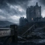 Chateau en ecosse hante : Glamis Castle dans la brume des Highlands