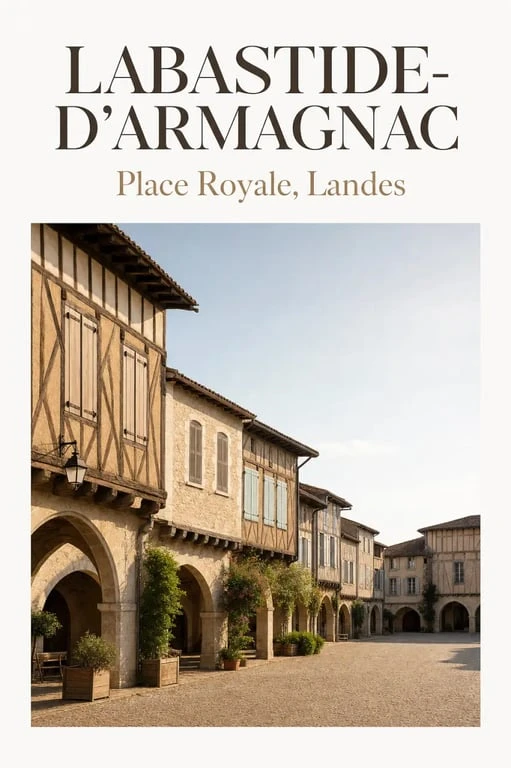 Village médiéval landes à Labastide-d’Armagnac avec place Royale et arcades