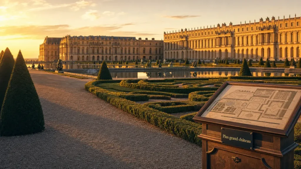 Le plus grand château de france à Versailles, photo golden hour