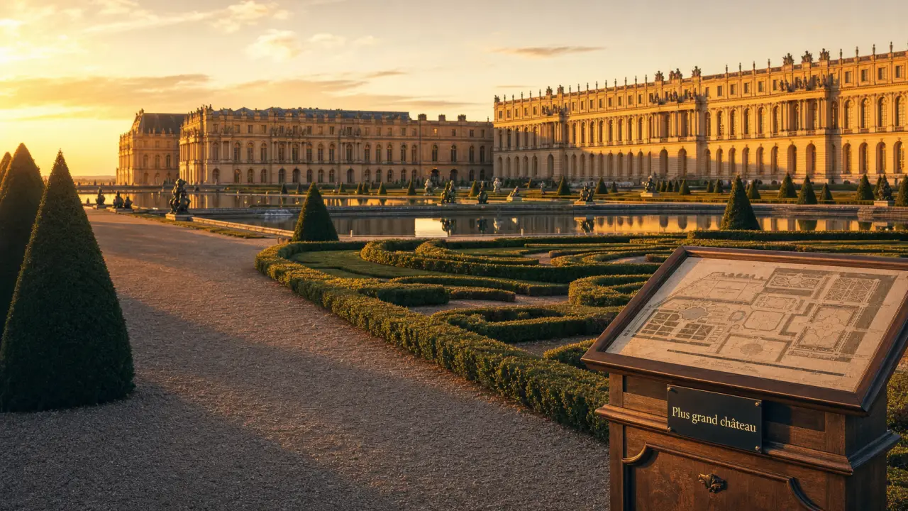 Le plus grand château de france à Versailles, photo golden hour
