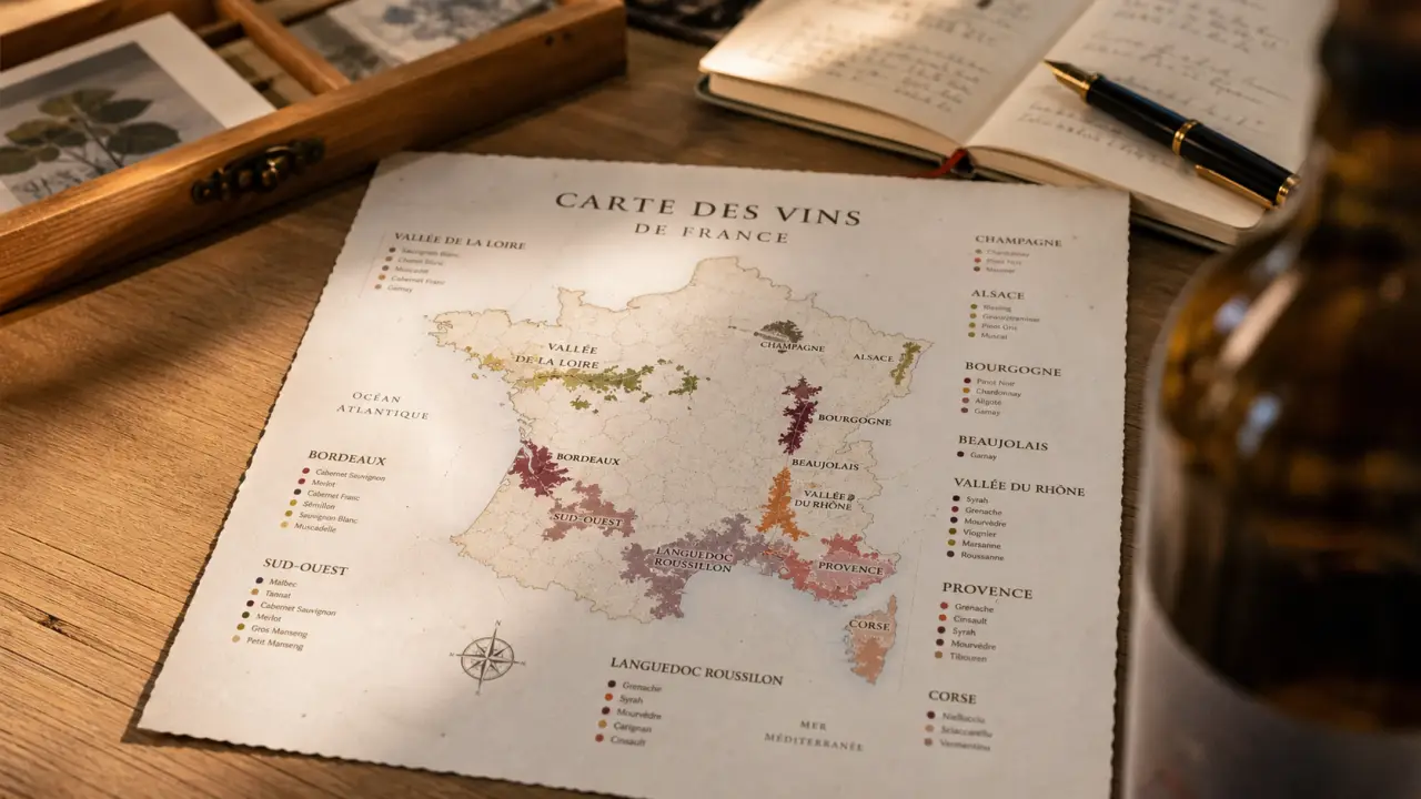 Carte de france vins : 13 régions et 400 appellations