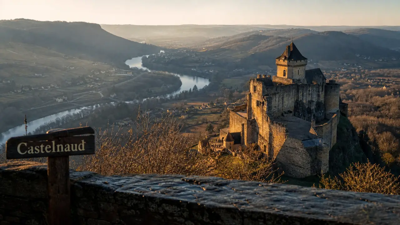 Château castel rouge dordogne : Castelnaud et Dordogne, vue panoramique