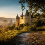 Château de fleurac dordogne au coucher du soleil