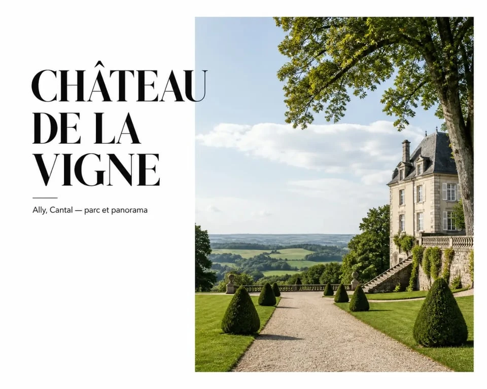 château de la vigne dordogne : parc et panorama du Château de La Vigne à Ally