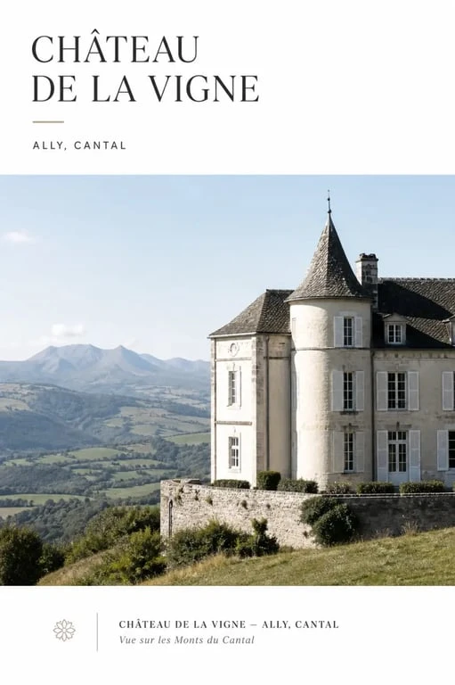 château de la vigne dordogne : vue extérieure du Château de La Vigne à Ally dans le Cantal