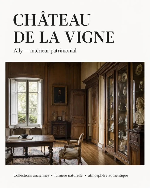 château de la vigne dordogne : intérieur patrimonial et collections du Château de La Vigne à Ally