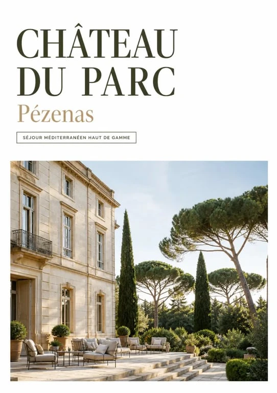 Chateau pezenas : vue du Château du Parc à Pézenas dans un cadre de séjour de charme