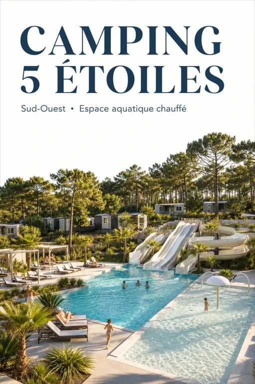 Château de Fonrives Dordogne : vue du camping 5 étoiles avec espace aquatique dans le Sud-Ouest