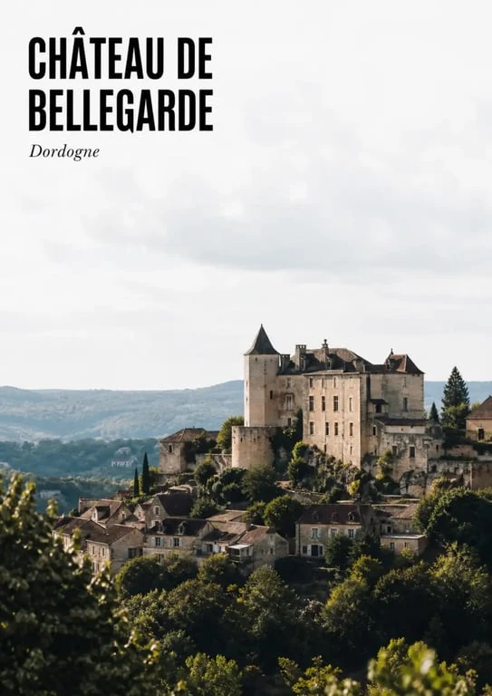 Le château de bellegarde dordogne dominant le village de Lamonzie-Montastruc