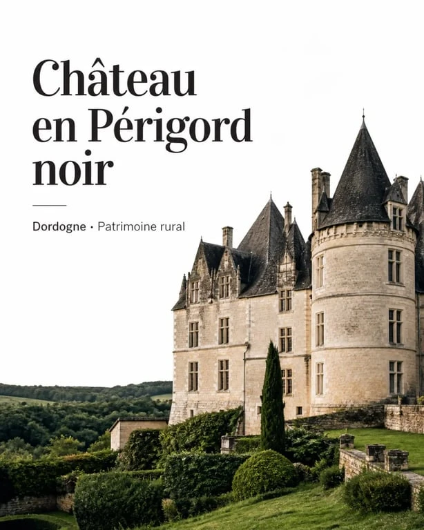 Château de Fleurac Dordogne, vue extérieure d’un château historique dans le Périgord noir