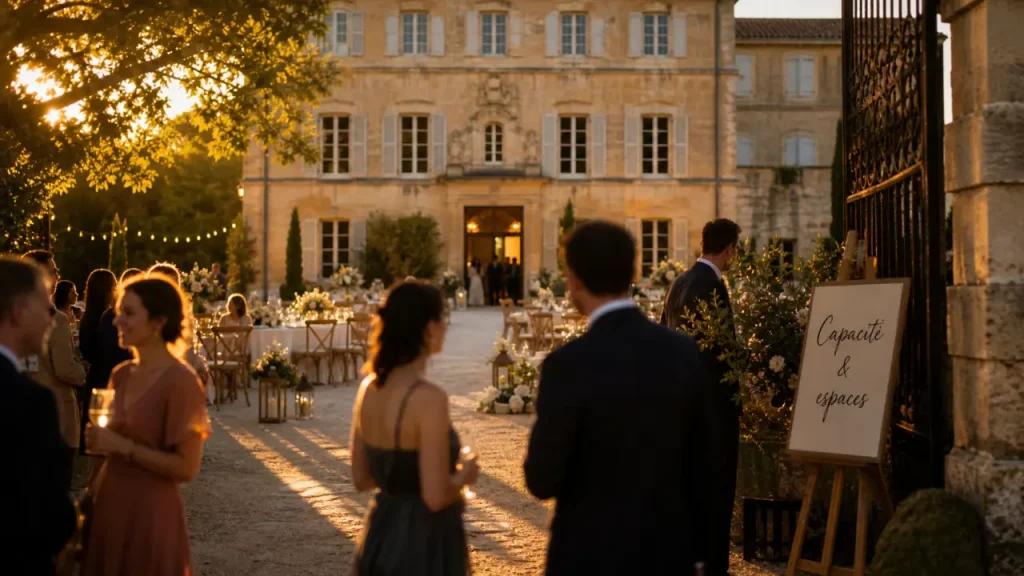 Fête privée en château : location salle de mariage près d’Aix-en-Provence, capacité et accès.
