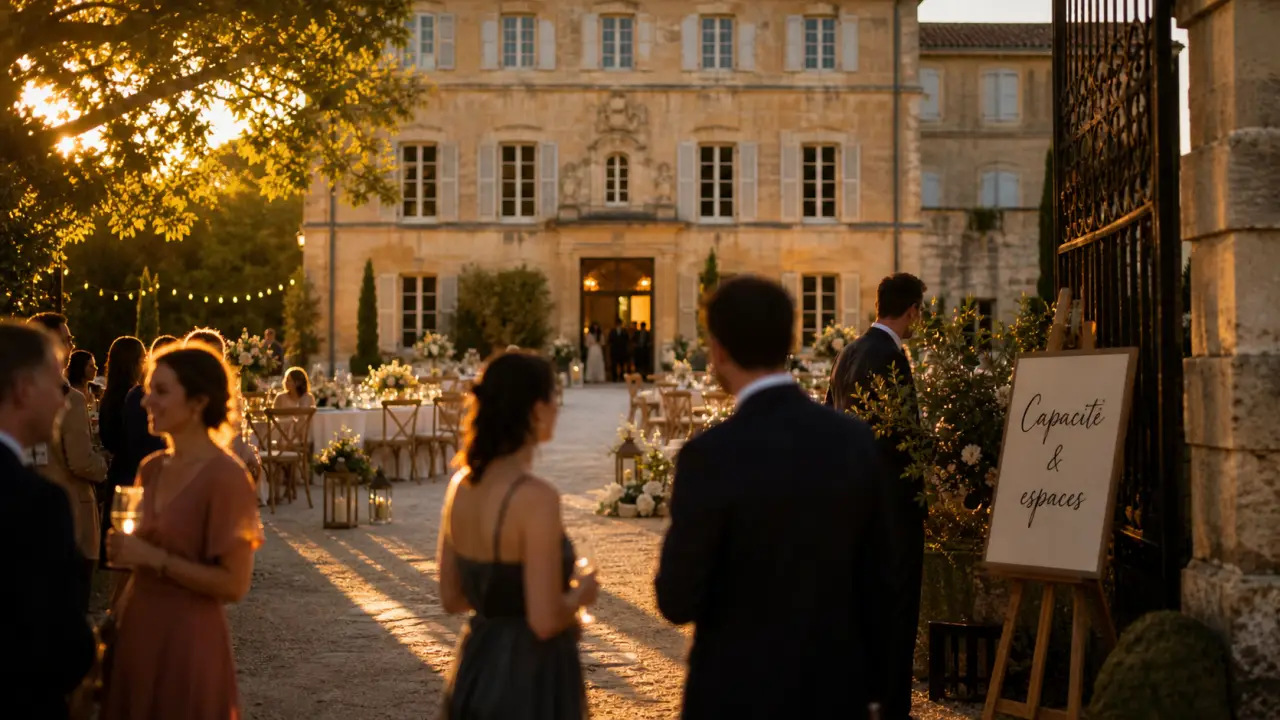 Fête privée en château : location salle de mariage près d’Aix-en-Provence, capacité et accès.