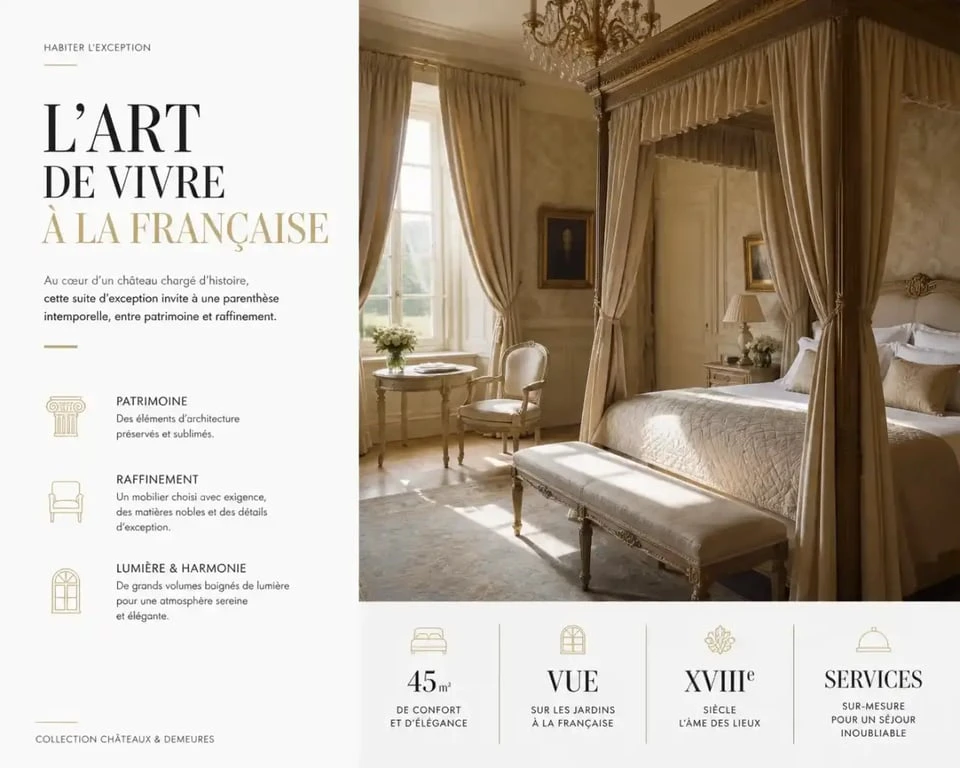 Suite de luxe dans un château pour un week end amoureux dans un chateau
