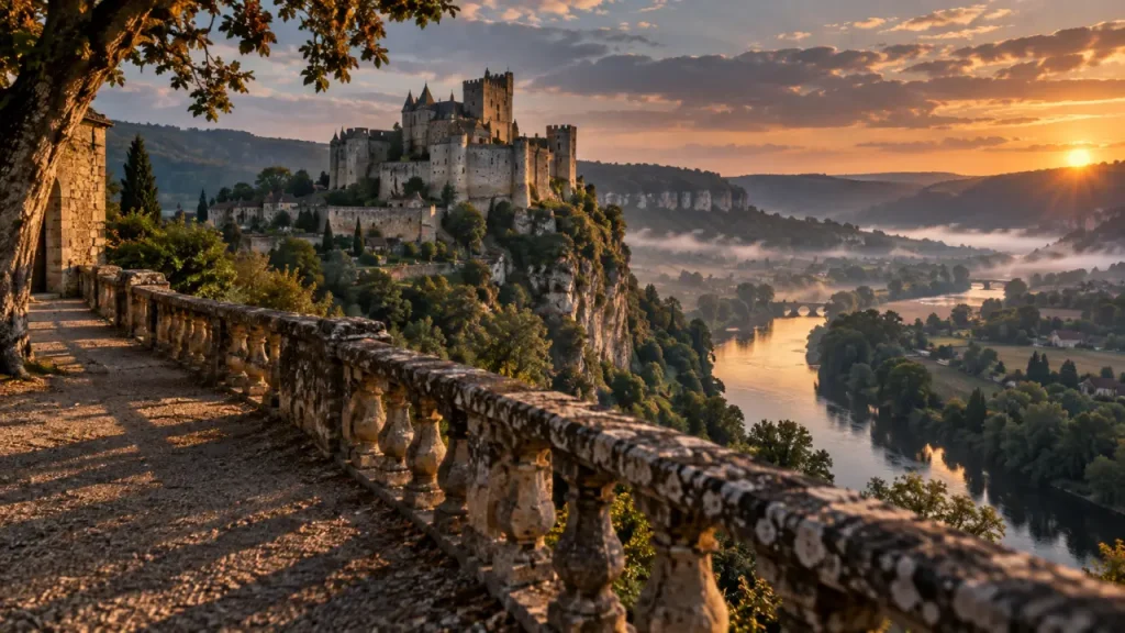 Les plus beaux châteaux de Dordogne : château de Beynac au-dessus de la Dordogne.