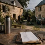 Logis des Aulnays : deux maisons et participants en cour de campagne