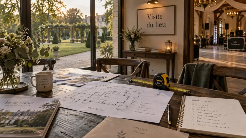 Mariage domaine ile de france : visite du lieu, plan et logistique