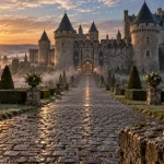 Plus grands chateaux de france : panorama d’un château fortifié à l’aube