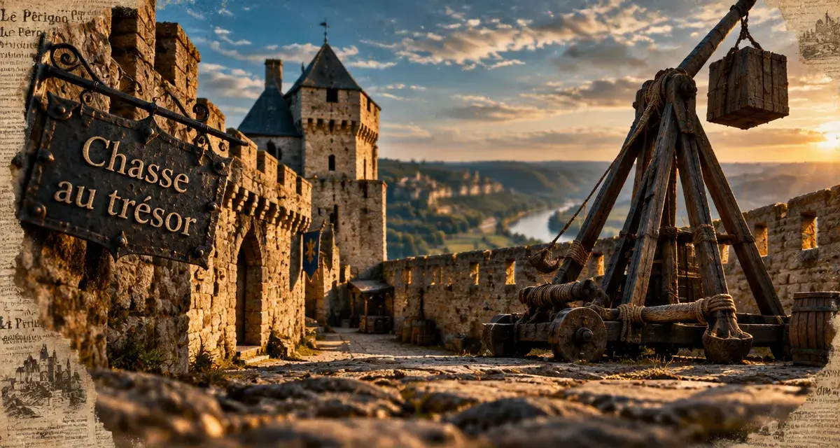 Château castelnau dordogne : cour médiévale et vallée de la Dordogne