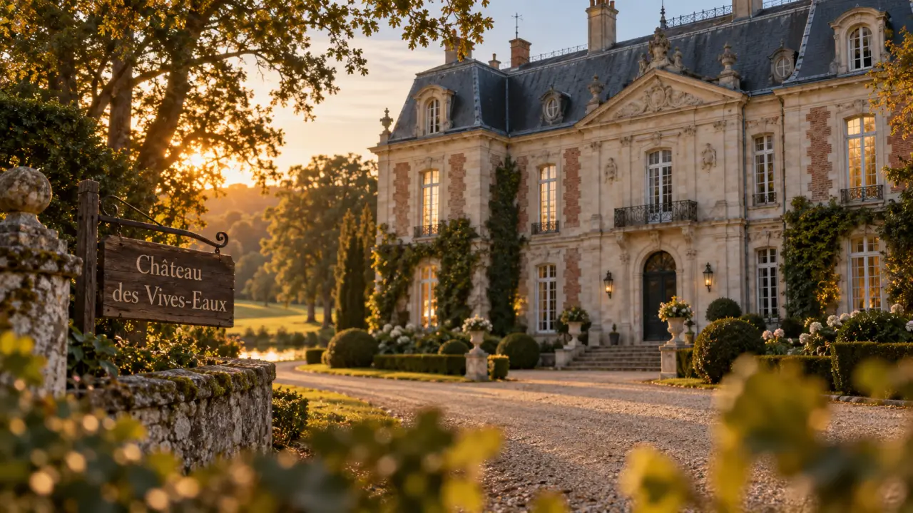 Château des vives eaux, allée menant au domaine sur 18 hectares